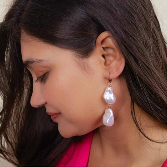 Baroque Pearl Dangle Earrings