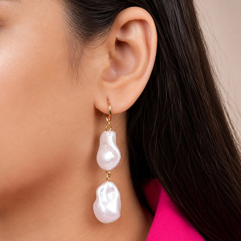 Baroque Pearl Dangle Earrings