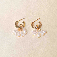 Small Pearl C-Hoop Earrings