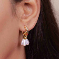 Small Pearl C-Hoop Earrings