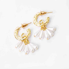 Small Pearl C-Hoop Earrings