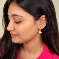 Small Pearl C-Hoop Earrings