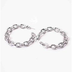 Circular Link Chain Hoop Earrings