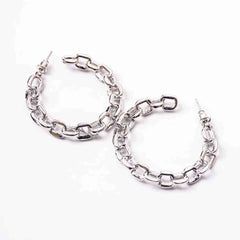 Circular Link Chain Hoop Earrings