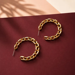 Circular Link Chain Hoop Earrings