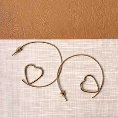 Heart Shaped Round Hoop Earrings