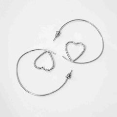 Heart Shaped Round Hoop Earrings