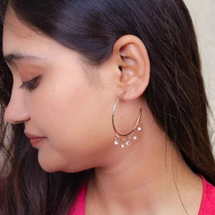 Gold Toned Circular Open Hoop Earrings