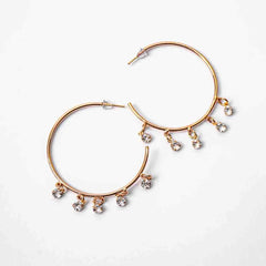 Gold Toned Circular Open Hoop Earrings
