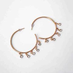 Gold Toned Circular Open Hoop Earrings