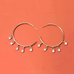Gold Toned Circular Open Hoop Earrings