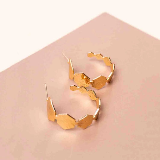 Hexagonal Hoop Earrings
