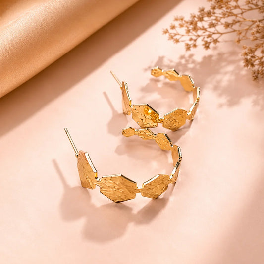 Hexagonal Hoop Earrings