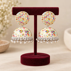 Rangoli Bloom Meenakari Jhumkas