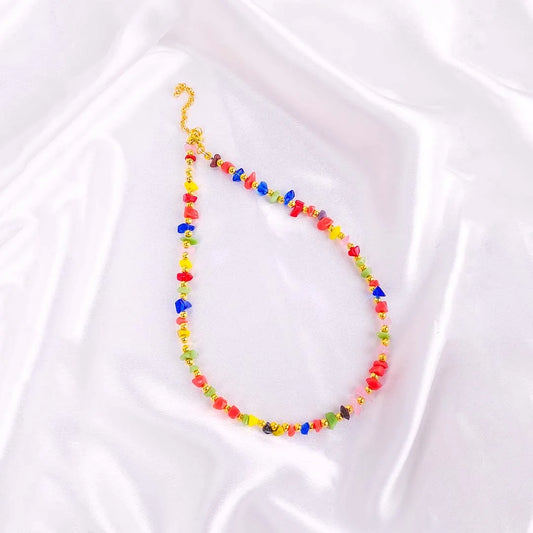 Multicolour Chip Stone Necklace