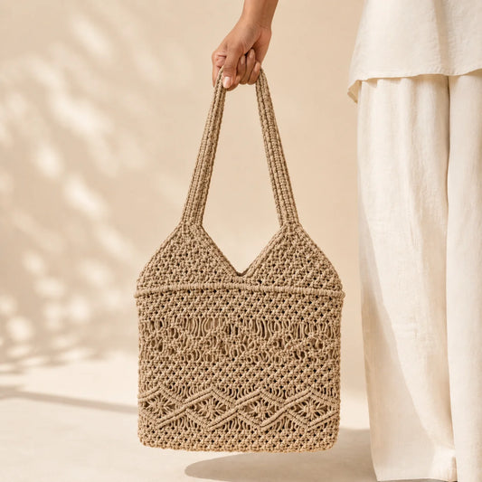 Bohemian Macrame Tote Bag