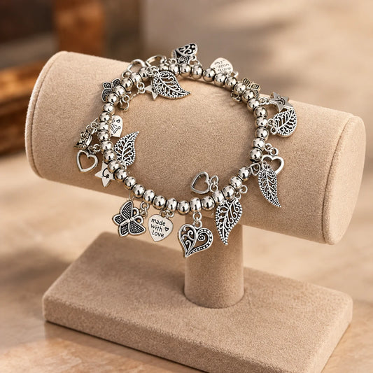 Silver Charm Boho Bracelet