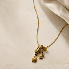 Butterfly Cluster Pendant Necklace - 18K Gold Plated