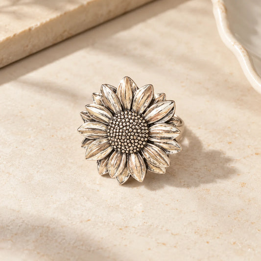 Silver Floral Bloom Ring