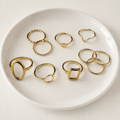 Mixed Shape Geometric Ring Combo