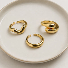Statement Gold Ring Trio