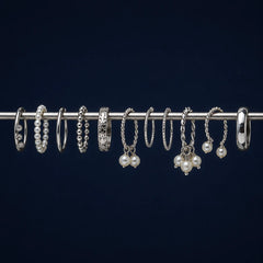 Silver Pearl Sleek Ring Combo