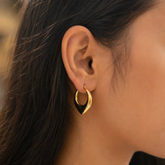 Square Hoop Gold Earrings