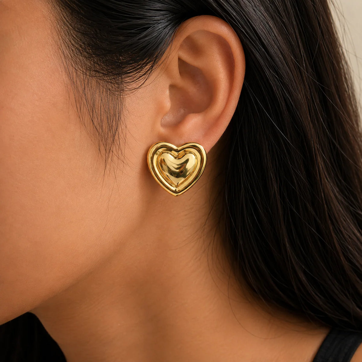 Valentina Chunky  Heart Earrings - 18K Gold Plated