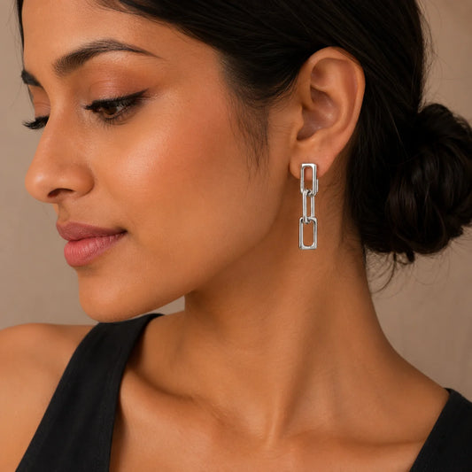 Silver Chain Link Earrings