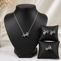 Blush Bow Crystal Jewellery Set