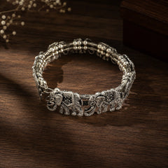 Oxidised Elephant Bracelet