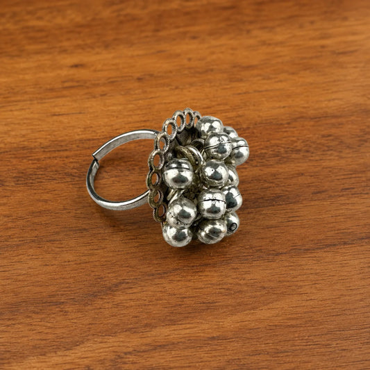 Oxidised Ghungroo Cluster Ring