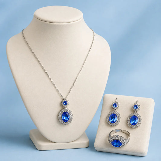 Midnight Blue Crystal Jewellery Set