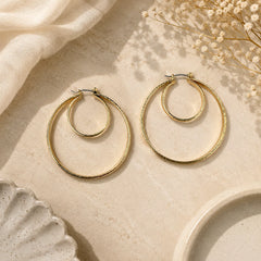 Aurora Textured Gold  Hoop Earrings