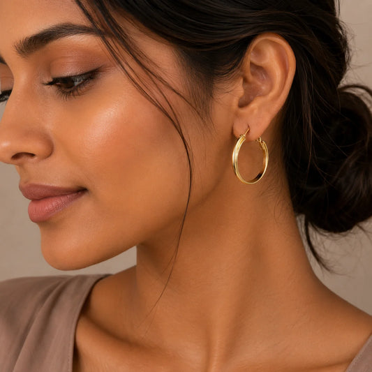 Triple Layer Gold Hoop Earrings