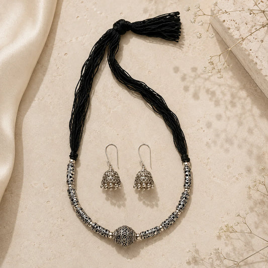 Oxidised Hasli Choker Necklace Set