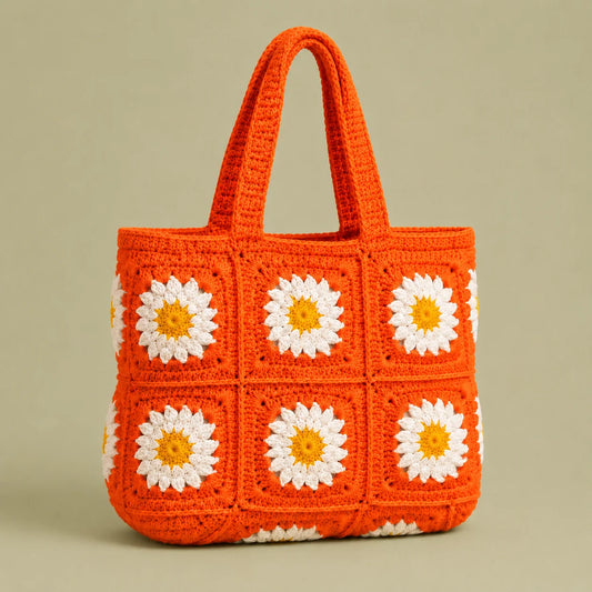 Orange Blossom Crochet Bag