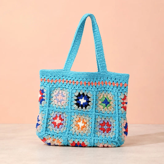 Rainbow Bloom Crochet Bag