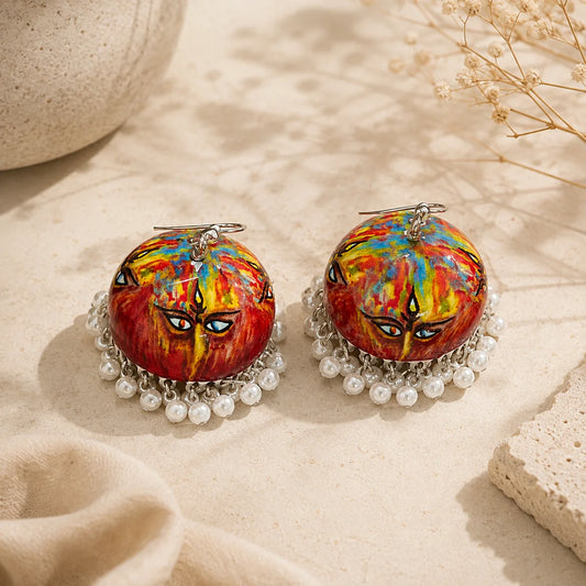 Divine Gaze Meenakari Jhumkas