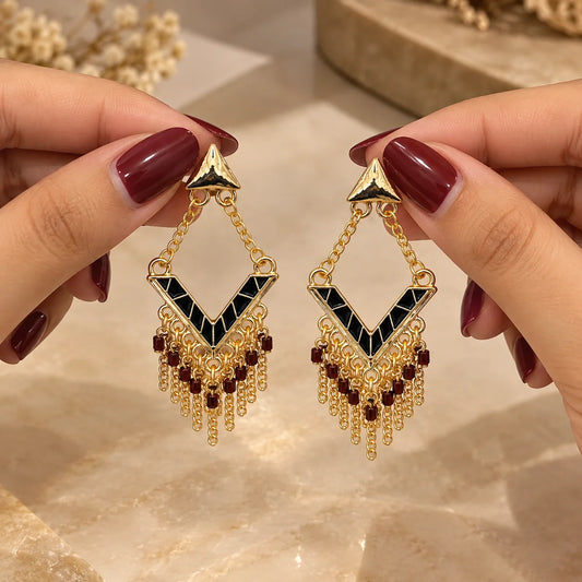 Golden Boho Dangle Earrings