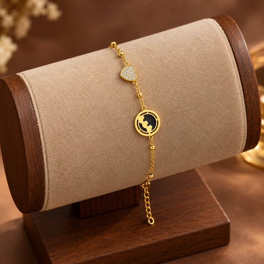 Celestial Orbit Heart Bracelet