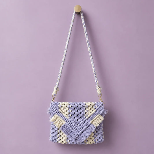 Lilac Knot Macrame Bag