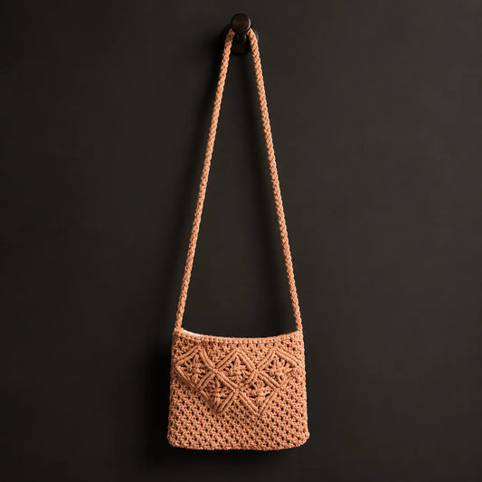 Blush Knot Macrame Bag