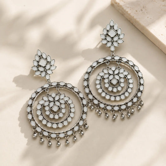 Noor Oxidised Chandbali Earrings