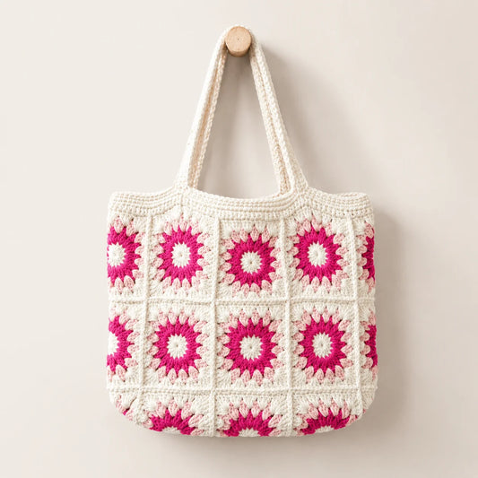 Pink Blossom Crochet Bag