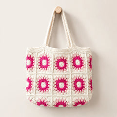 Pink Blossom Crochet Bag