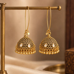 Golden Dome Jhumka Earrings