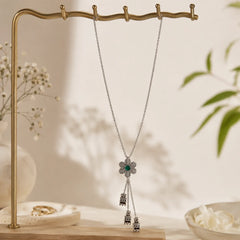 Emerald Bloom Oxidised Necklace