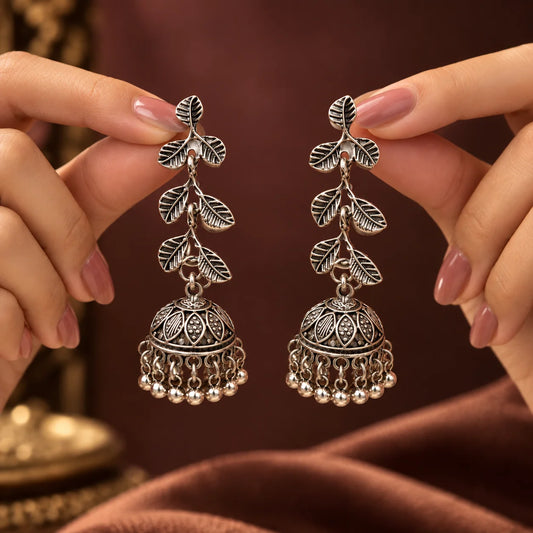 Leafy Vine Jhumka Earrings