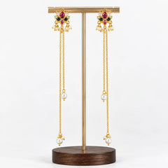 Lotus Pearl Trail Earrings
